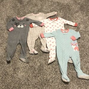 Lot of Baby Girl fleece pajamas